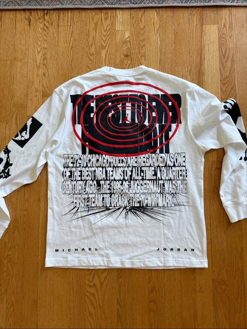 Jordan White Tee with Red Jumpman Logo